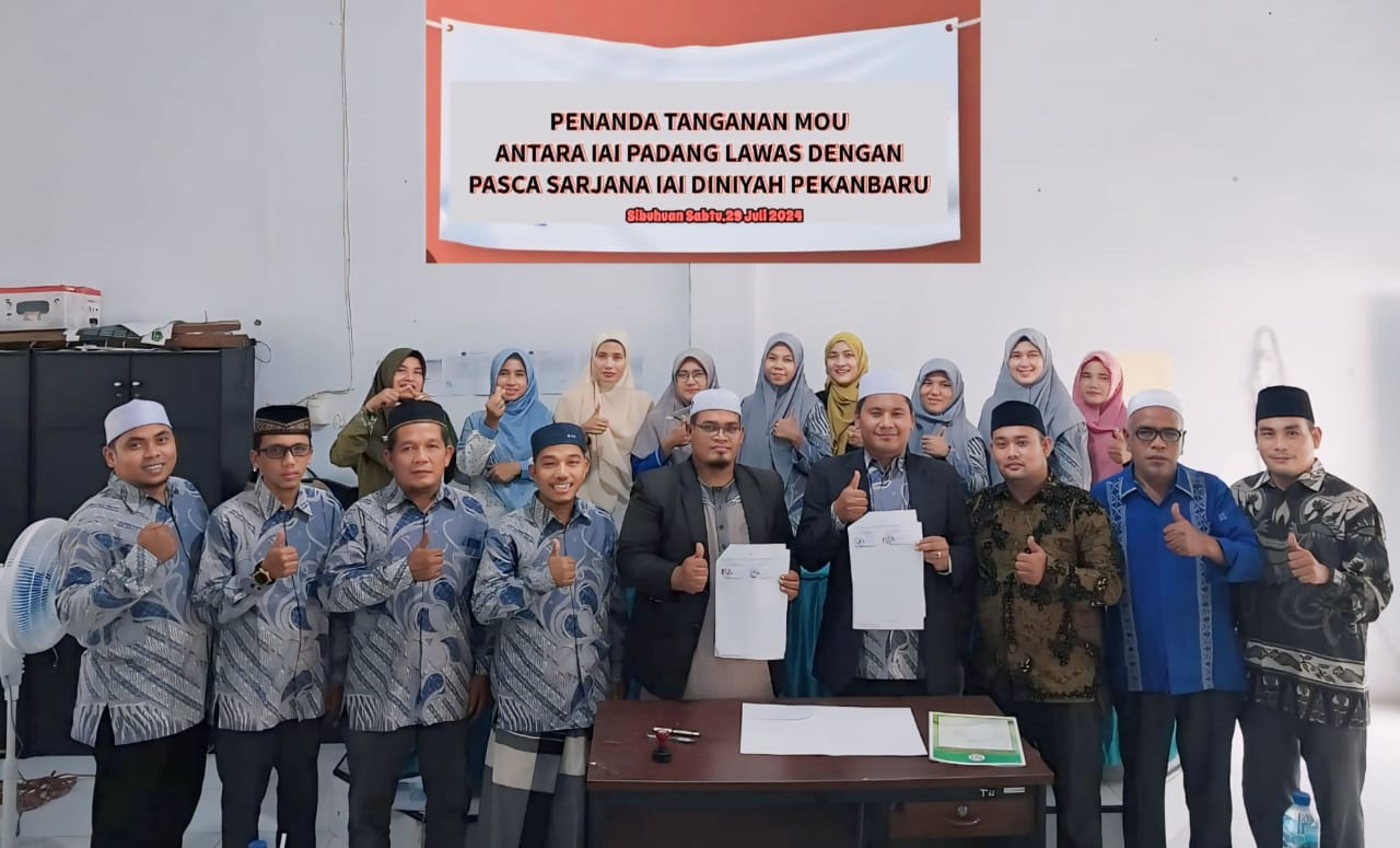 Penandatanganan MoU IAI Padang Lawas bersama IAI Diniyyah Pekan Baru